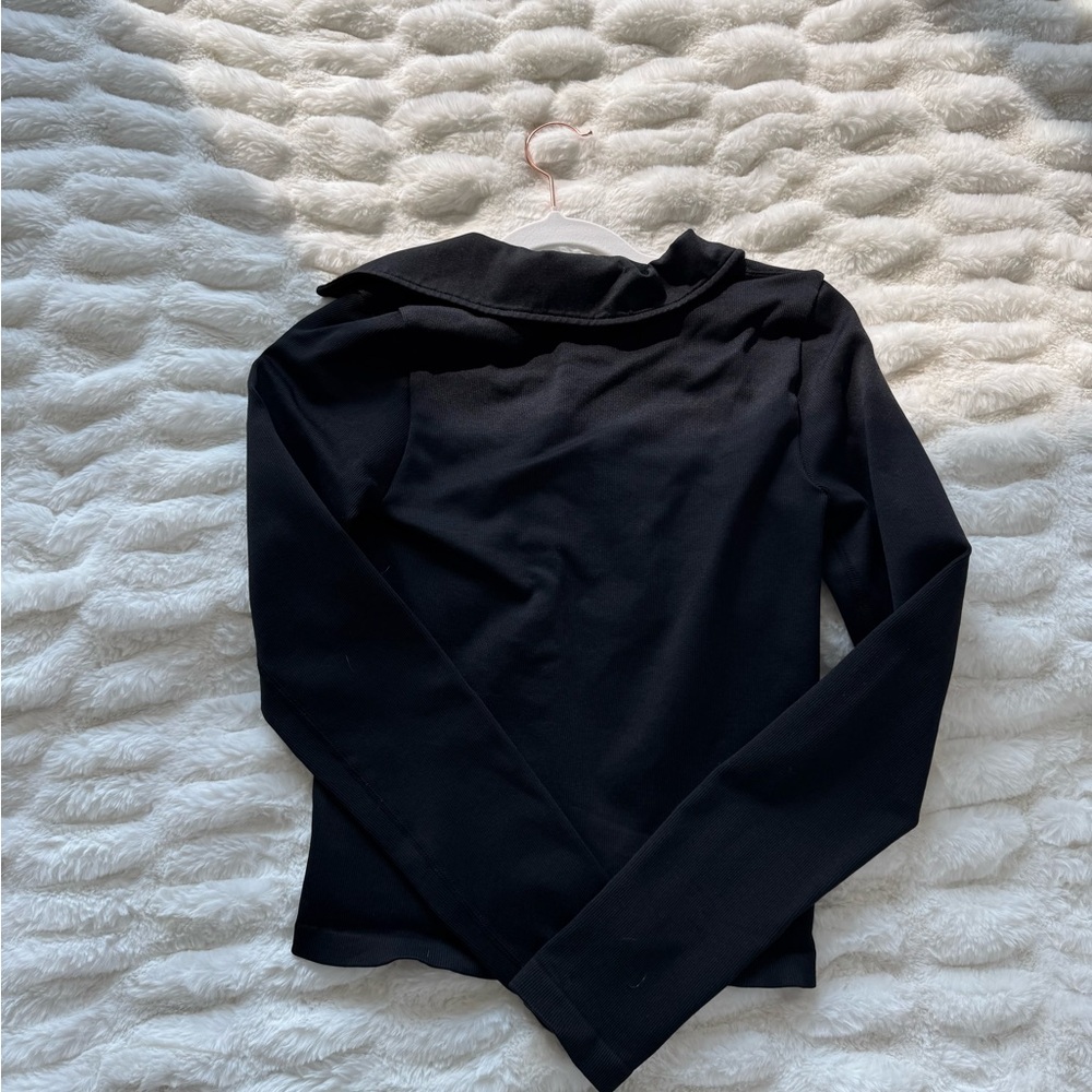 Amazon Black Ribbed Zip-Up Jacket - Picture 6 of 7